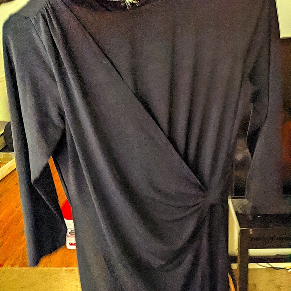 ๐ค Vintage Joan Rivers little black midi wrap dress with 3/4 sleeve - Picture 9 of 9